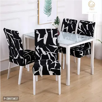 Attractive Slipcovers Elastic Printed Stretchable Dining Chair Covers SET OF 4 chair cover (Stretchable ,Removable, Washable)