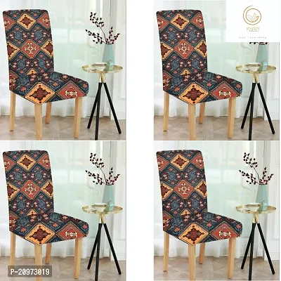 Attractive Slipcovers Elastic Printed Stretchable Dining Chair Covers SET OF 4 chair cover (Stretchable ,Removable, Washable)