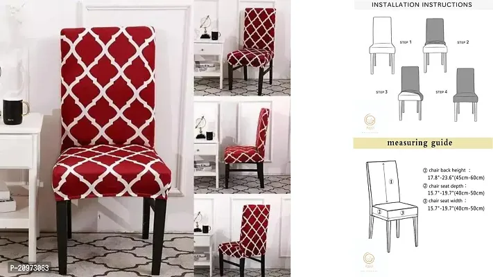 Attractive Slipcovers Elastic Printed Stretchable Dining Chair Covers SET OF 4 chair cover (Stretchable ,Removable, Washable)-thumb0