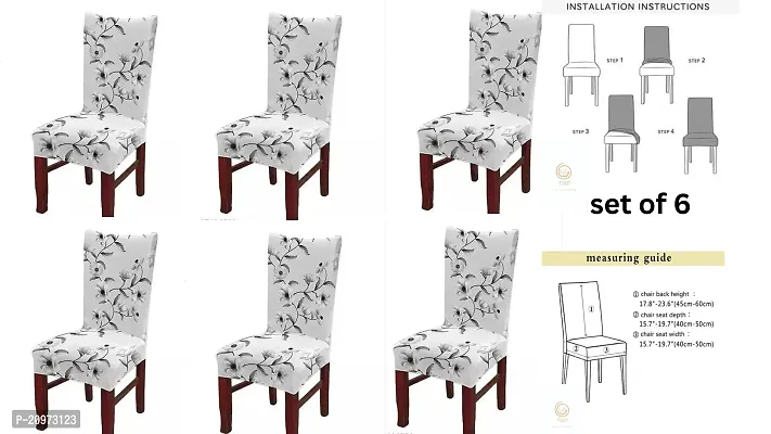 Attractive Slipcovers Elastic Printed Stretchable Dining Chair Covers Set of 6 chair cover (Stretchable ,Removable, Washable)