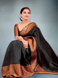 Womens Kanjivaram Soft Lichi Silk Saree With Blouse Piece-thumb1