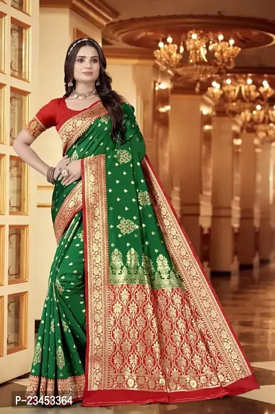 Beautiful Jute Silk  Saree With Blouse Piece For Women-thumb0
