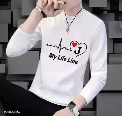 Comfortable White Cotton Printed Round Neck Tees For Men-thumb0