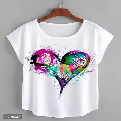 Elegant White Cotton Tshirt For Women-thumb0