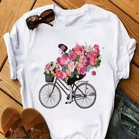 Printed White Casual wear T-Shirt