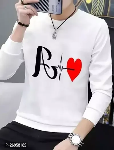 Comfortable White Cotton Printed Round Neck Tees For Men-thumb0