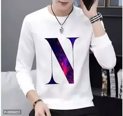 Comfortable White Cotton Printed Round Neck Tees For Men