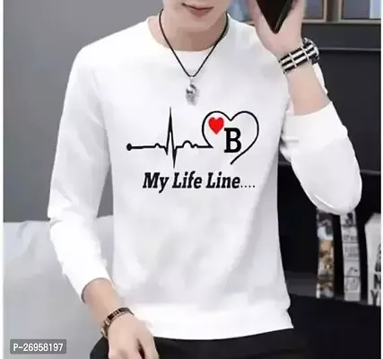 Comfortable White Cotton Printed Round Neck Tees For Men