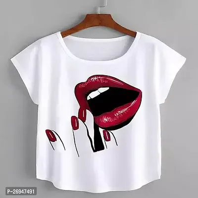 Elegant White Cotton Tshirt For Women-thumb0