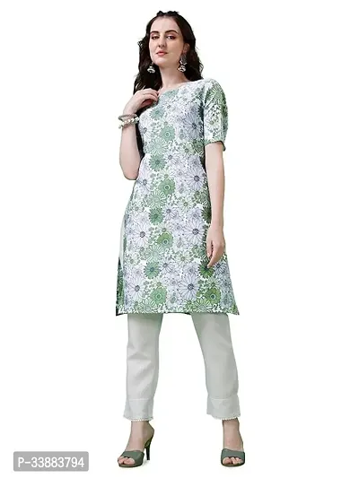 Stylish White Rayon Printed Stitched Kurta For Women-thumb0