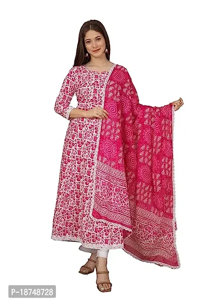 Beautyful  Printed Chanderi Silk Kurta Pant With Dupatta-thumb0