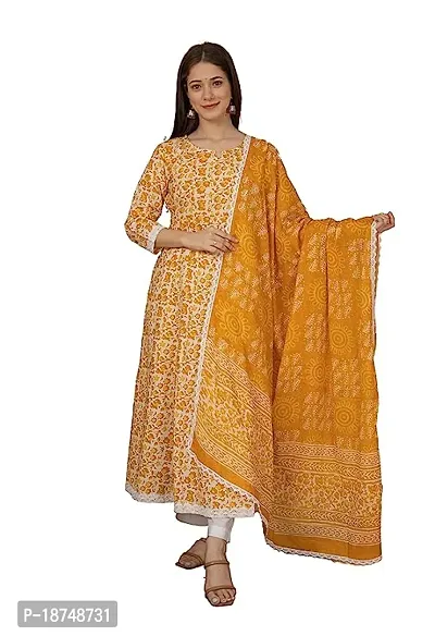 Beautyful  Printed Chanderi Silk Kurta Pant With Dupatta-thumb0