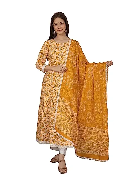 Stylish Printed Chanderi Silk Kurta Pant With Dupatta