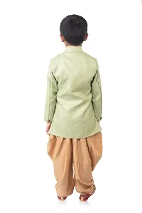 Cotton Blend Sherwani And Dhoti Set-thumb2