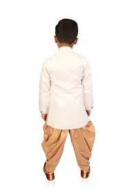 Boys Festive  Party Angarkha and Dhoti Pant  (White  Rose Gold Pack of 1)-thumb2