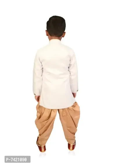 Boys Festive  Party Angarkha and Dhoti Pant  (White  Rose Gold Pack of 1)-thumb3
