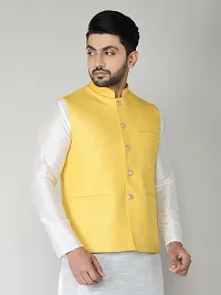 Mens Festive Wedding Party Yellow Modi Jacket Set-thumb2