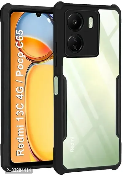 slainte Back Cover for Redmi 13C 4G :: Poco C65, Complete Protection | Shock Proof Design | Transparent Back Cover (Black)-thumb0