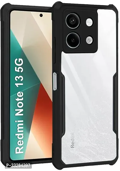 slainte Back Cover for Redmi Note 13 5G, Shockproof Protection | Protective Design | Transparent Back Cover Case (Black)-thumb0