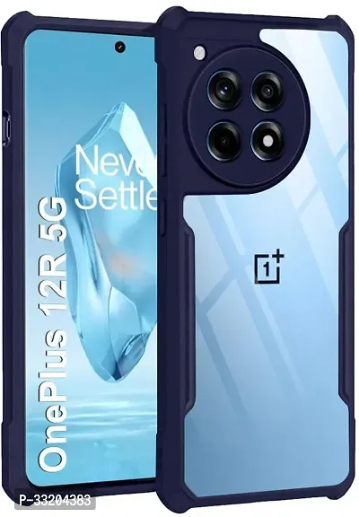 slainte Back Cover for OnePlus 12R 5G, Complete 360 Protection | Shock Proof Design | Transparent Back Cover (Blue, Flexible)