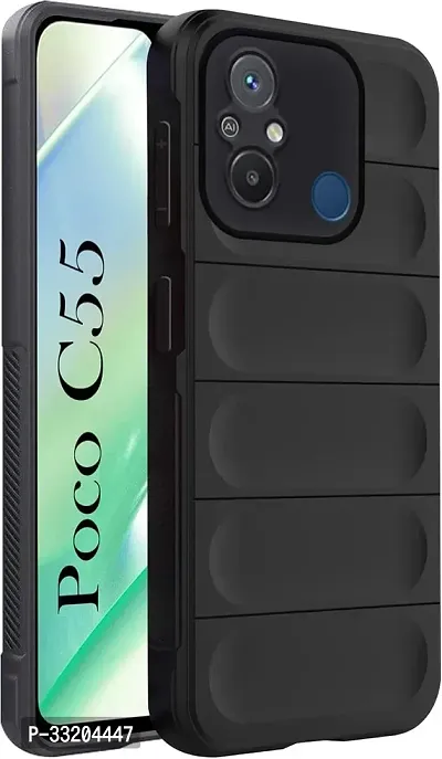 slainte Back Cover for Poco C55 5G::Redmi 12C, Complete 360* Protection | Shock Proof Design | Anti-Slip Grip (Black)-thumb0