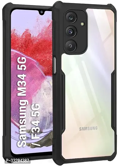 slainte Back Cover for Samsung Galaxy F34 5G :: Samsung Galaxy M34 5G, Shock Proof Design | Transparent Back Cover (Black, Flexible)