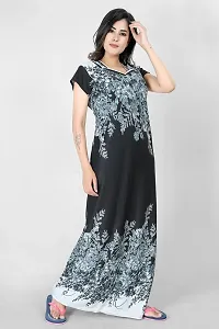 Device of S with SWANGIYA- The Intimate Fashion Bale Print Gown-Black-thumb3