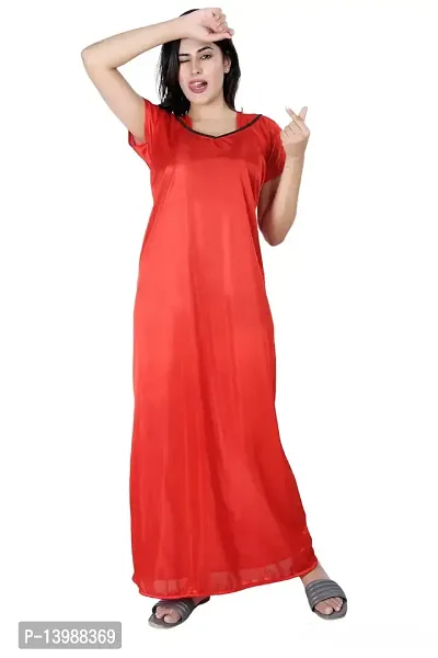 Buy SwangiyaWomen Satin Nighty, Night Gown, Free Size