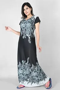 Device of S with SWANGIYA- The Intimate Fashion Bale Print Gown-Black-thumb2