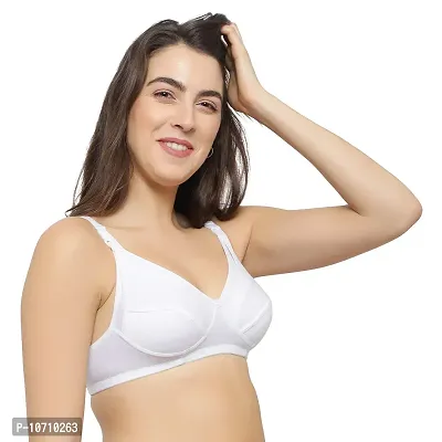 KYODO Women's Cotton Non Padded Wirefree Maternity Bra (Pack of 1) (White, 32)-thumb4