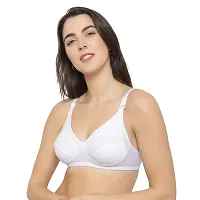 KYODO Women's Cotton Non Padded Wirefree Maternity Bra (Pack of 1) (White, 32)-thumb2