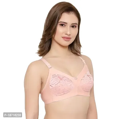 KYODO New Women's Net with Hoisery Wirefree Stylish Bra for Girls (32, Blue Yellow Beige)-thumb2