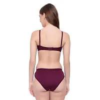 KYODO Cotton Padded Non-Wired Push-Up Bra Panty Set (Pack of 1 Purple-thumb3