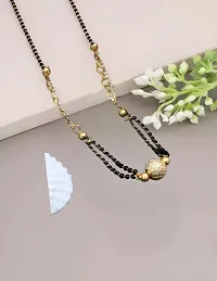 Mangalsutra Short Necklace Chain  Designer Premium Quality Gold Plated AD Diamond  Designer Mangalsutra(18 Inches)-thumb1
