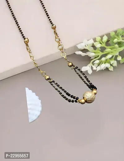 Mangalsutra Short Necklace Chain  Designer Premium Quality Gold Plated AD Diamond  Designer Mangalsutra(18 Inches)-thumb2