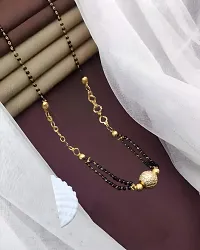 Mangalsutra Short Necklace Chain  Designer Premium Quality Gold Plated AD Diamond  Designer Mangalsutra(18 Inches)-thumb2