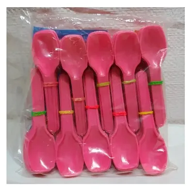 Set of 100 Disposable Plastic Dessert Spoon Set