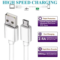 ShopsGoods Menium USB Cable for Honor 9 Lite USB Cable | Micro USB Data Cable | Quick Fast Charging Cable | Charger Cable | Transfer Android V8 Cable (2.4 Amp, 1 M, White)-thumb2