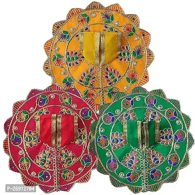 Size 0 No Thakur Ji Laddu Gopal Dress (Set Of 3 Yellow Red Green) Size 0 Bal Gopal Aspkom Collection-thumb0