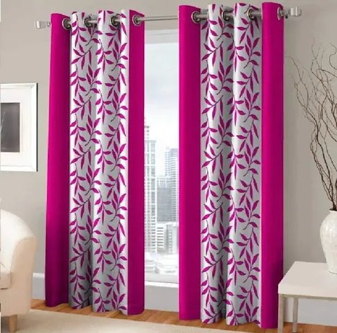 Polyester Window Curtain (5 ft) (Pack of 2)