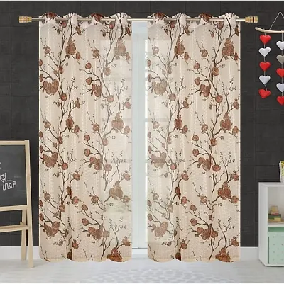 Pack of 2- Polyester Net Eyelet Window Curtains