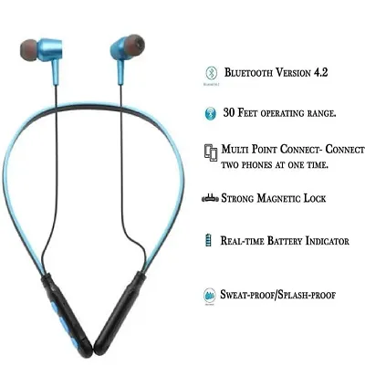 Stylish Blue In-ear Bluetooth Wireless Neckbands