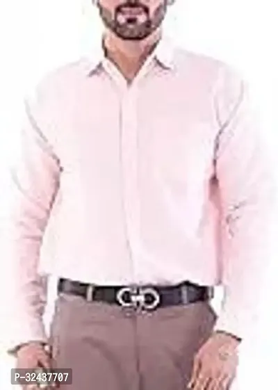 Reliable Pink Khadi Cotton Solid Casual Shirt For Men-thumb0