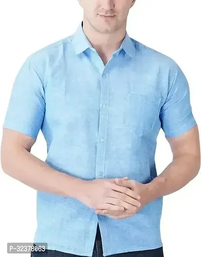 Stylish Blue Cotton Casual Shirt For Men