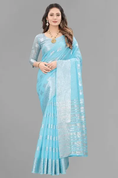 New Look Linen Saree With Blouse