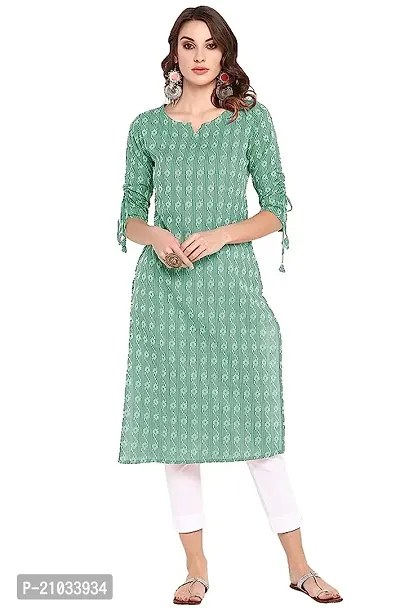 Stylish Printed Cotton Kurta For Women-thumb0