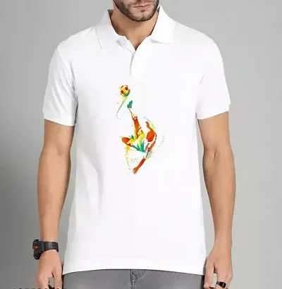 Trendy Polycotton Short Sleeve Polos T-shirt For Men