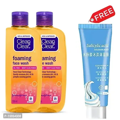 2pcs clean and clear face wash (150-150ml )and 1pcs free ice tube