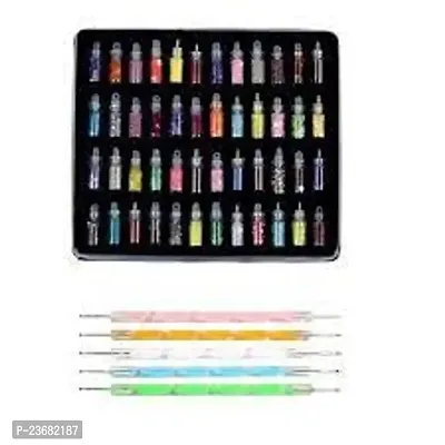 48 3D  Nail Glitter with 5 Piece of Nail Dot Pin-thumb0