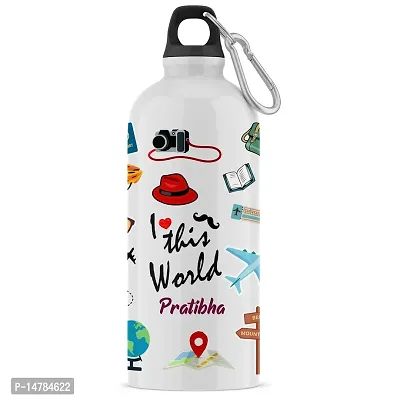 ARTBUG Customised Sipper/Water Bottle Aluminium 600 ML - Best Happy Birthday Gift / Return Gift for Kids, Name - Pratibha